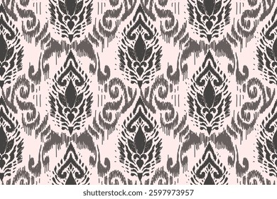 Motif ethnic handmade, Ikat seamless pattern, geometric design, Ikat ethnic tribal, boho colors seamless wallpaper. Ethnic Ikat abstract background art, greeting cards, printing products
