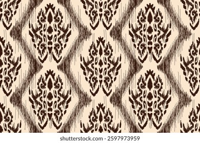 Motif ethnic handmade, Ikat seamless pattern, geometric design, Ikat ethnic tribal, boho colors seamless wallpaper. Ethnic Ikat abstract background art, greeting cards, printing products