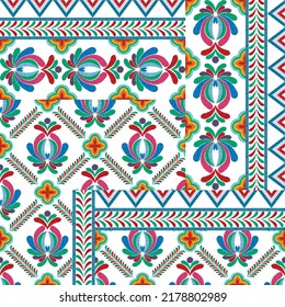 Motif ethnic textile seamless pattern design. Tribal boho native African American turkey traditional embroidery vector. Aztec fabric carpet mandala ornaments textile decorations wallpaper.