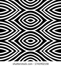 motif eye Wave Tribal ornament design seamless pattern vector with white background  