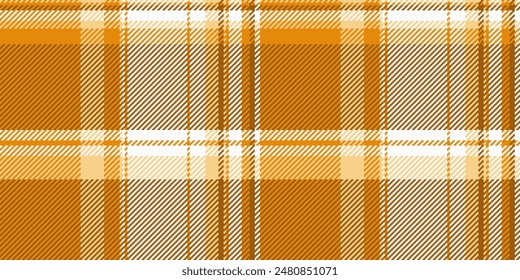 Motif fabric texture seamless, lined vector textile plaid. Kind tartan pattern background check in orange and white colors palette.