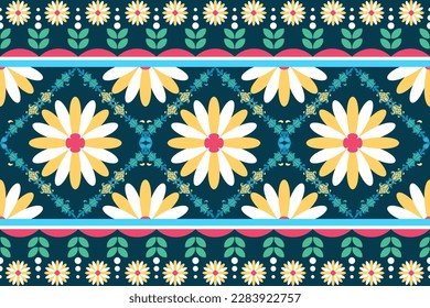 Motif floral flowers damask with vine ogee and leaves ethnic seamless pattern. Vintage ornament. Design for clothing, fabric, wallpaper, wrapping, home decor, carpet, throw pillows.