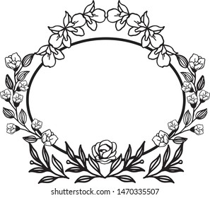 Motif floral frame, ornamental decorative element design, for various of card. Vector