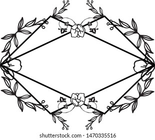 Motif floral frame, ornamental decorative element design, for various of card. Vector