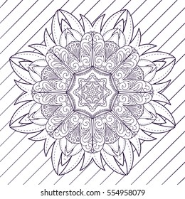 Motif floral pattern mandala drawn with a pen. blue and white. Tribal mandala pattern. Ethnic, fabric, motifs. Vector, abstract mandala flower. Decorative elements for design. EPS 10
