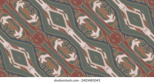 Motif folklore patrón Seamless Mughal Arquitectura Motif bordado, Ikat bordado vector Diseño para Print indonesia batik motif bordado kurta mughal nativa norteamericana