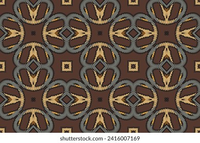 Motif folklore patrón Seamless Mughal Arquitectura Motif bordado, Ikat embroidery vector Diseño para tapiz de impresión kimono floral repetidor patrón que atrae el motivo español