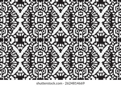 Padrão de folclore de motivos Arquitetura mogol sem costura Bordado de motivos, vetor de bordados Pixel Ikat Design para impressão padrão de renda cerâmica turca antiga egito arte padrão jacquard