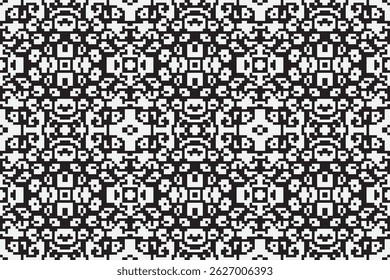 Padrão de folclore Motif Arquitetura Mughal sem costura Bordado de motivo, vetor de bordado Pixel Ikat Design para imprimir tapeçaria floral kimono repetir padrão lacing espanhol motivo