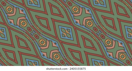 Motif folklore pattern Seamless Native American, Motif embroidery, Ikat embroidery vector Design for Print pattern vintage flower folk navajo patchwork pattern