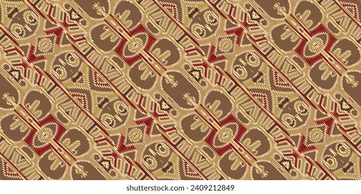 Motif patrón folclórico Patrón escandinavo sin mar bordado Motif, vectores de bordado Ikat Diseño para borde impreso bordado egipto antiguo