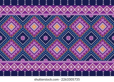 Motif geometric floral native traditional ethnic seamless pattern. Russian, Peruvian, American, African, Indian, Thai Styles. Design for fabric, sarong, textile, batik, carpet, clothing, fashion.