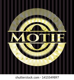 Motif gold shiny badge. Vector Illustration. Detailed.