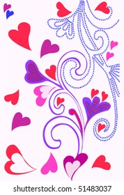 motif with hearts