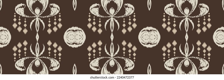 Motif ikat background batik textile seamless pattern digital vector design for Print saree Kurti Borneo Fabric border brush symbols swatches cotton