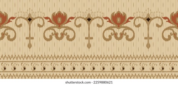 Motif Ikat floral paisley embroidery background. geometric ethnic oriental pattern traditional. Ikat Aztec style abstract vector illustration. design for print texture,fabric,saree,sari,carpet.
