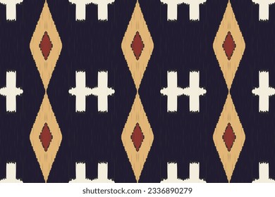 Motif Ikat Floral Paisley Embroidery Background. Ikat Stripes Geometric Ethnic Oriental Pattern traditional.aztec Style Abstract Vector design for Texture,fabric,clothing,wrapping,sarong.