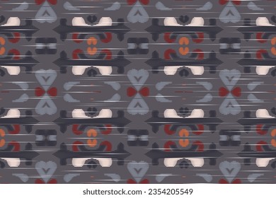 Motif Ikat Floral Paisley Embroidery Background. Ikat Texture Geometric Ethnic Oriental Pattern traditional.aztec Style Abstract Vector design for Texture,fabric,clothing,wrapping,sarong.