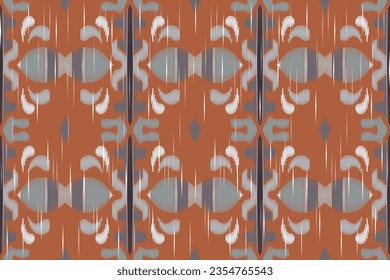 Motif Ikat Floral Paisley Embroidery Background. Ikat Texture Geometric Ethnic Oriental Pattern traditional.aztec Style Abstract Vector design for Texture,fabric,clothing,wrapping,sarong.