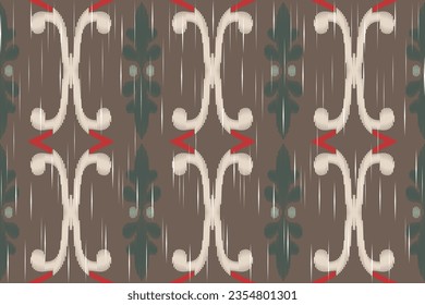 Motif Ikat Floral Paisley Embroidery Background. Ikat Texture Geometric Ethnic Oriental Pattern traditional.aztec Style Abstract Vector design for Texture,fabric,clothing,wrapping,sarong.