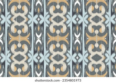 Motif Ikat Floral Paisley Embroidery Background. Ikat Texture Geometric Ethnic Oriental Pattern traditional.aztec Style Abstract Vector design for Texture,fabric,clothing,wrapping,sarong.