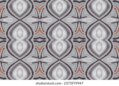 Motif Ikat Floral Paisley Embroidery Background. Ikat Texture Geometric Ethnic Oriental Pattern traditional.aztec Style Abstract Vector design for Texture,fabric,clothing,wrapping,sarong.
