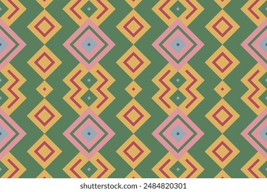 Motif Ikat Floral Paisley Embroidery Background. Ikat Print Geometric Ethnic Oriental Pattern Traditional. Ikat Aztec Style Abstract Design for Print Texture,fabric,saree,sari,carpet.