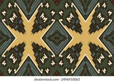 Motif Ikat Floral Paisley Embroidery Background. Ikat Design Geometric Ethnic Oriental Pattern traditional.aztec Style Abstract Vector illustration.design