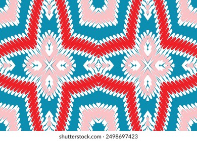 Motif Ikat Floral Paisley Embroidery Background. Ikat Design Geometric Ethnic Oriental Pattern traditional.aztec Style Abstract Vector illustration.design