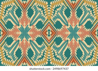 Motif Ikat Floral Paisley Embroidery Background. Ikat Design Geometric Ethnic Oriental Pattern traditional.aztec Style Abstract Vector illustration.design