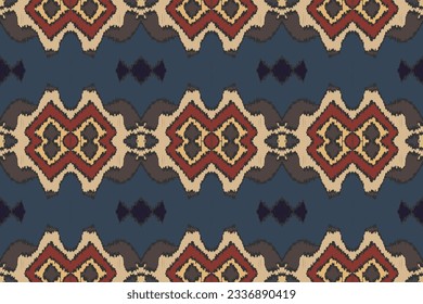Motif Ikat Paisley Embroidery Background. Ikat Flower Geometric Ethnic Oriental Pattern Traditional. Ikat Aztec Style Abstract Design for Print Texture,fabric,saree,sari,carpet.