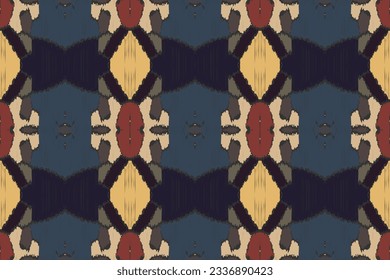 Motif Ikat Paisley Embroidery Background. Ikat Flower Geometric Ethnic Oriental Pattern traditional.aztec Style Abstract Vector illustration.design for Texture,fabric,clothing,wrapping,sarong.