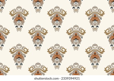 Motif Ikat Paisley Embroidery Background. Ikat Diamond Geometric Ethnic Oriental Pattern Traditional. Ikat Aztec Style Abstract Design for Print Texture,fabric,saree,sari,carpet.