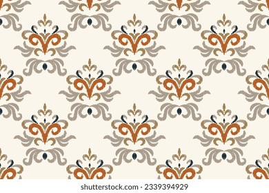 Motif Ikat Paisley Embroidery Background. Ikat Damask Geometric Ethnic Oriental Pattern Traditional. Ikat Aztec Style Abstract Design for Print Texture,fabric,saree,sari,carpet.