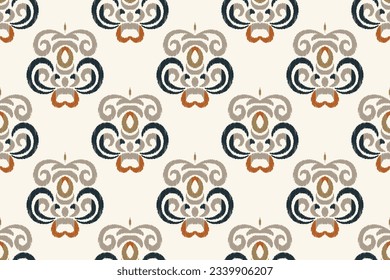 Motif Ikat Paisley Embroidery Background. Ikat Patterns Geometric Ethnic Oriental Pattern traditional.aztec Style Abstract Vector illustration.design for Texture,fabric,clothing,wrapping,sarong.