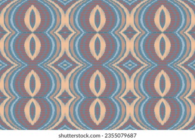 Motif Ikat Paisley Embroidery Background. Ikat Triangle Geometric Ethnic Oriental Pattern traditional.aztec Style Abstract Vector illustration.design for Texture,fabric,clothing,wrapping,sarong.