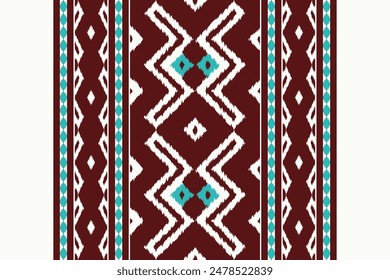 Motif Ikat Paisley Embroidery Background. Ikat Seamless Geometric Ethnic Oriental Pattern Traditional. Ikat Aztec Style Abstract Design for Print Texture,fabric,saree,sari,carpet.