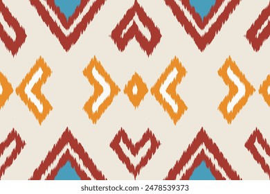 Motif Ikat Paisley Embroidery Background. Ikat Fabric Geometric Ethnic Oriental Pattern traditional.aztec Style Abstract Vector illustration.design for Texture,fabric,clothing,wrapping,sarong.