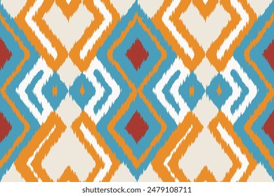 Motif Ikat Paisley Embroidery Background. Ikat Designs Geometric Ethnic Oriental Pattern Traditional. Ikat Aztec Style Abstract Design for Print Texture,fabric,saree,sari,carpet.