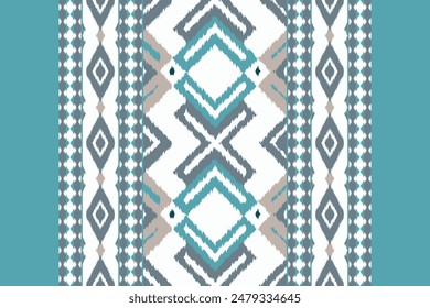 Motif Ikat Paisley Embroidery Background. Ikat Stripes Geometric Ethnic Oriental Pattern Traditional. Ikat Aztec Style Abstract Design for Print Texture,fabric,saree,sari,carpet.