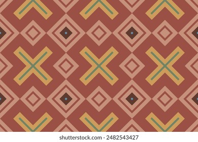 Motif Ikat Paisley Embroidery Background. Ikat Frame Geometric Ethnic Oriental Pattern traditional.aztec Style Abstract Vector illustration.design for Texture,fabric,clothing,wrapping,sarong.
