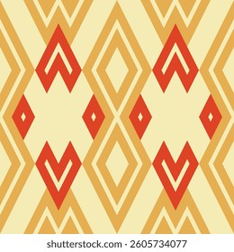 Motif Ikat Paisley Embroidery Background. Ikat Triangle Geometric Ethnic Oriental Pattern traditional.aztec Style Abstract Vector illustration.design for Texture,fabric,clothing,wrapping,sarong.