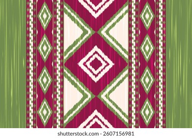 Motif Ikat Paisley Embroidery Background. Ikat Flower Geometric Ethnic Oriental Pattern traditional.aztec Style Abstract Vector illustration.design for Texture,fabric,clothing,wrapping,sarong.