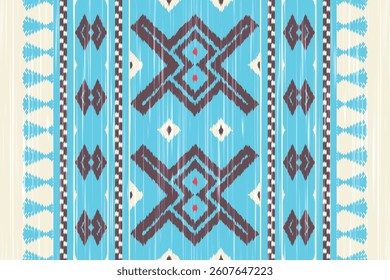 Motif Ikat Paisley Embroidery Background. Ikat Pattern Geometric Ethnic Oriental Pattern traditional.aztec Style Abstract Vector illustration.design for Texture,fabric,clothing,wrapping,sarong.