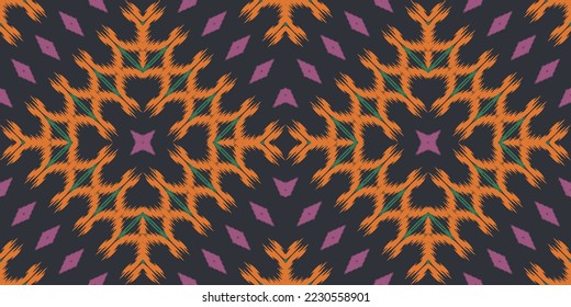 Motif ikat print batik textile seamless pattern, Ikat Print digital vector design for Print saree Kurti Borneo Fabric border brush symbols swatches designer