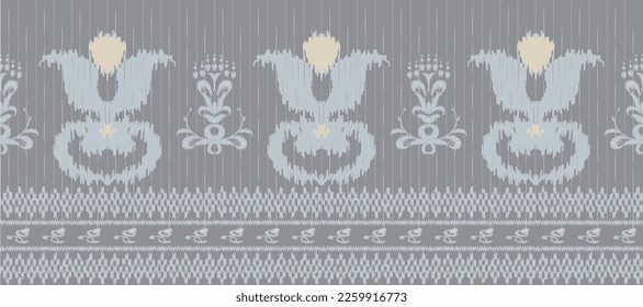 Motif Ikat seamless Pattern embroidery background. geometric ethnic oriental pattern traditional. Ikat Aztec style abstract vector illustration. design for print texture,fabric,saree,sari,carpet.
