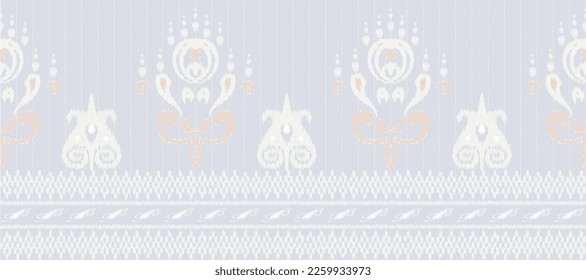 Motif Ikat seamless Pattern embroidery background. geometric ethnic oriental pattern traditional. Ikat Aztec style abstract vector illustration. design for print texture,fabric,saree,sari,carpet.