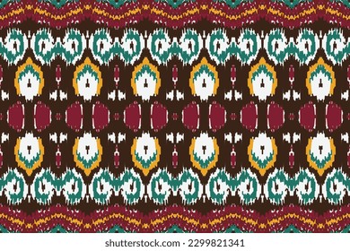 Motif Ikat seamless Pattern embroidery background. geometric ethnic oriental pattern traditional. Ikat Aztec style abstract vector illustration. design for print texture,fabric,saree,sari,carpet.