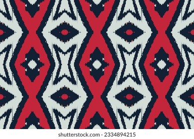Motif Ikat Seamless Pattern Embroidery Background. Ikat Patterns Geometric Ethnic Oriental Pattern Traditional. Ikat Aztec Style Abstract Design for Print Texture,fabric,saree,sari,carpet.