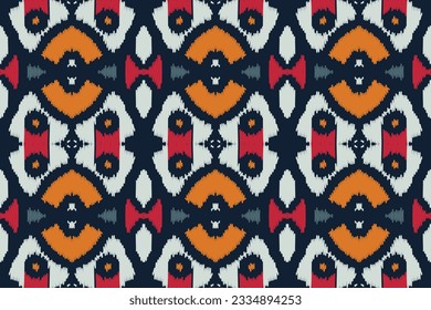 Motif Ikat Stickereihintergrund ohne Muster. Ikat Diamond Geometric Ethnic Oriental Muster Traditional. Ikat Aztec Style Abstraktes Design für Print Textur, Gewebe, Saree, Sarpet.